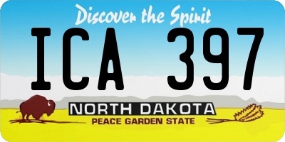 ND license plate ICA397