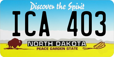 ND license plate ICA403