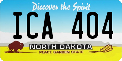 ND license plate ICA404