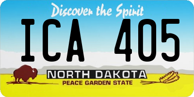 ND license plate ICA405