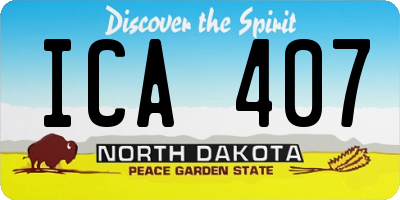 ND license plate ICA407