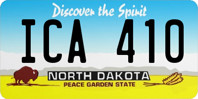 ND license plate ICA410