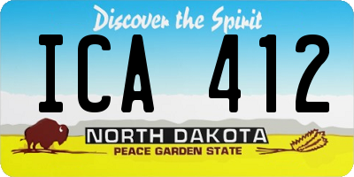 ND license plate ICA412
