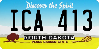 ND license plate ICA413
