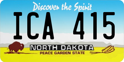 ND license plate ICA415
