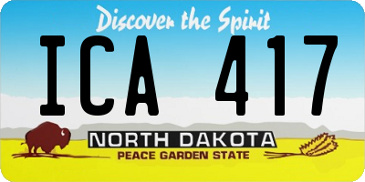 ND license plate ICA417