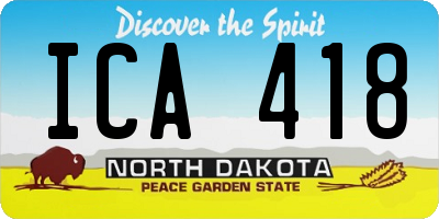 ND license plate ICA418