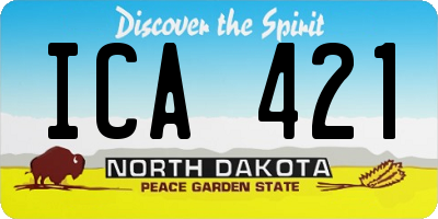 ND license plate ICA421