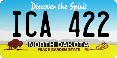 ND license plate ICA422