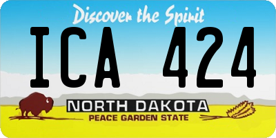 ND license plate ICA424