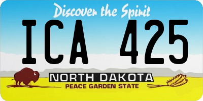 ND license plate ICA425
