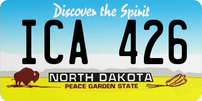 ND license plate ICA426
