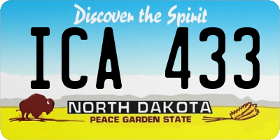 ND license plate ICA433