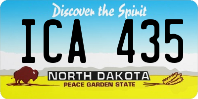 ND license plate ICA435