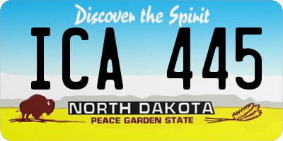 ND license plate ICA445