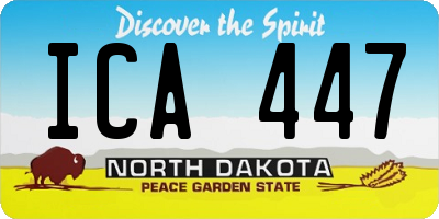 ND license plate ICA447