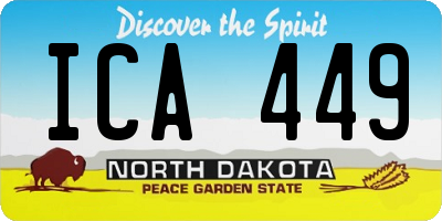 ND license plate ICA449