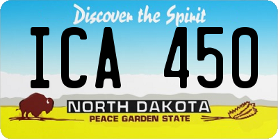 ND license plate ICA450
