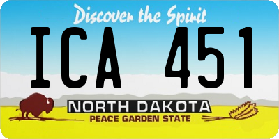 ND license plate ICA451