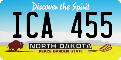 ND license plate ICA455