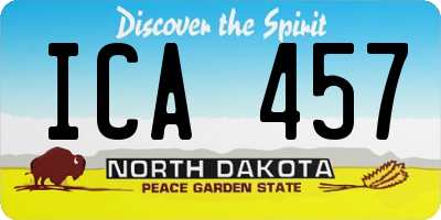 ND license plate ICA457