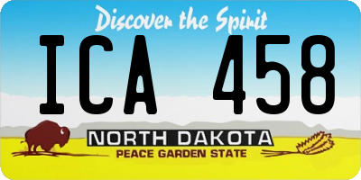 ND license plate ICA458