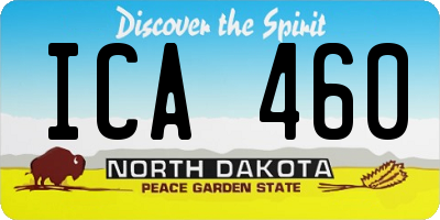 ND license plate ICA460