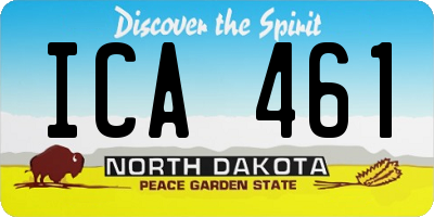 ND license plate ICA461