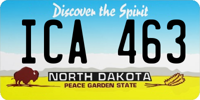ND license plate ICA463