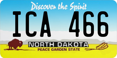 ND license plate ICA466