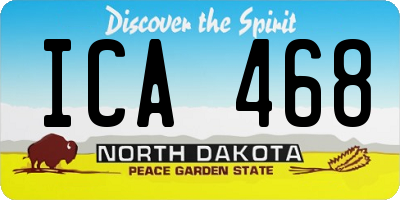 ND license plate ICA468