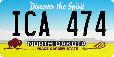 ND license plate ICA474