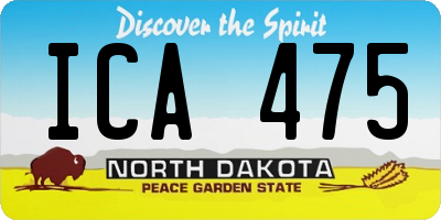 ND license plate ICA475
