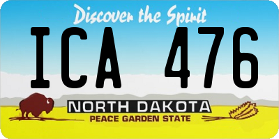 ND license plate ICA476