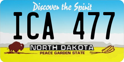 ND license plate ICA477