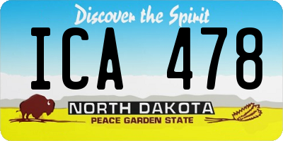 ND license plate ICA478