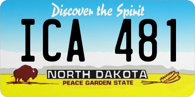 ND license plate ICA481