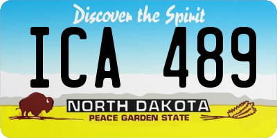 ND license plate ICA489