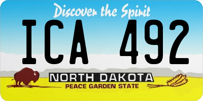 ND license plate ICA492