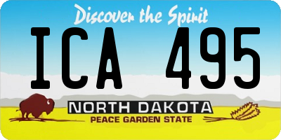 ND license plate ICA495