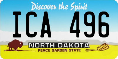 ND license plate ICA496