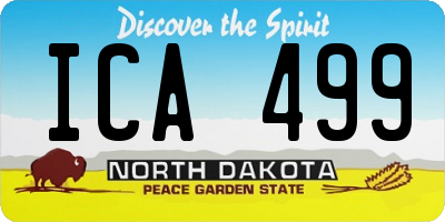 ND license plate ICA499