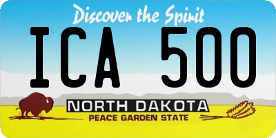 ND license plate ICA500