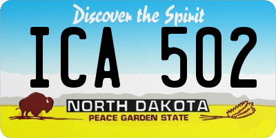 ND license plate ICA502