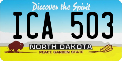 ND license plate ICA503