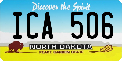 ND license plate ICA506