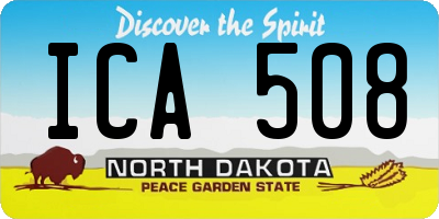 ND license plate ICA508