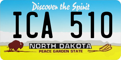 ND license plate ICA510