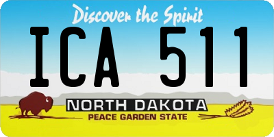 ND license plate ICA511