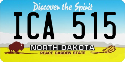 ND license plate ICA515